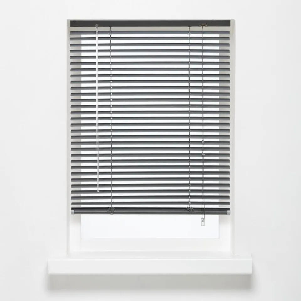 Kwantum Houten Jaloezieën|Jaloezieën|Aluminium Jaloezie Jade Antraciet 25mm 180x175 Cm