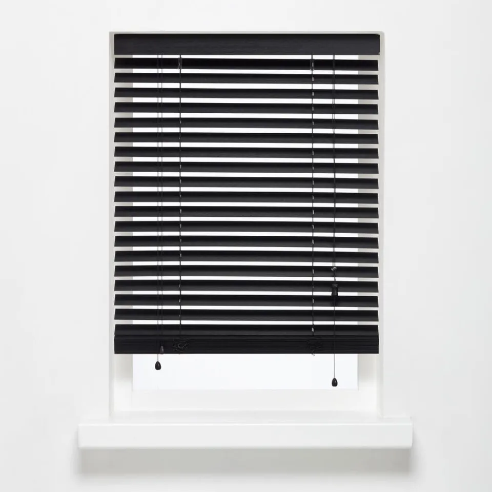 Kwantum Houten Jaloezieën|Bamboe Jaloezie Jax Zwart 80x175 Cm