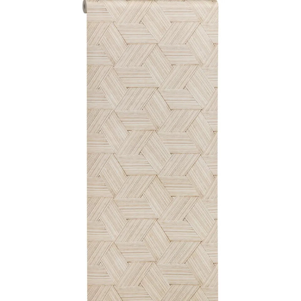 Kwantum Vliesbehang|Behang Lilly Bruin/Wit