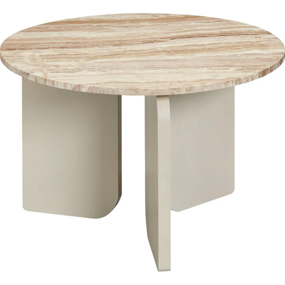 Kwantum Bijzettafels|Bijzettafel Brez Marmer Taupe ø 60x38 Cm