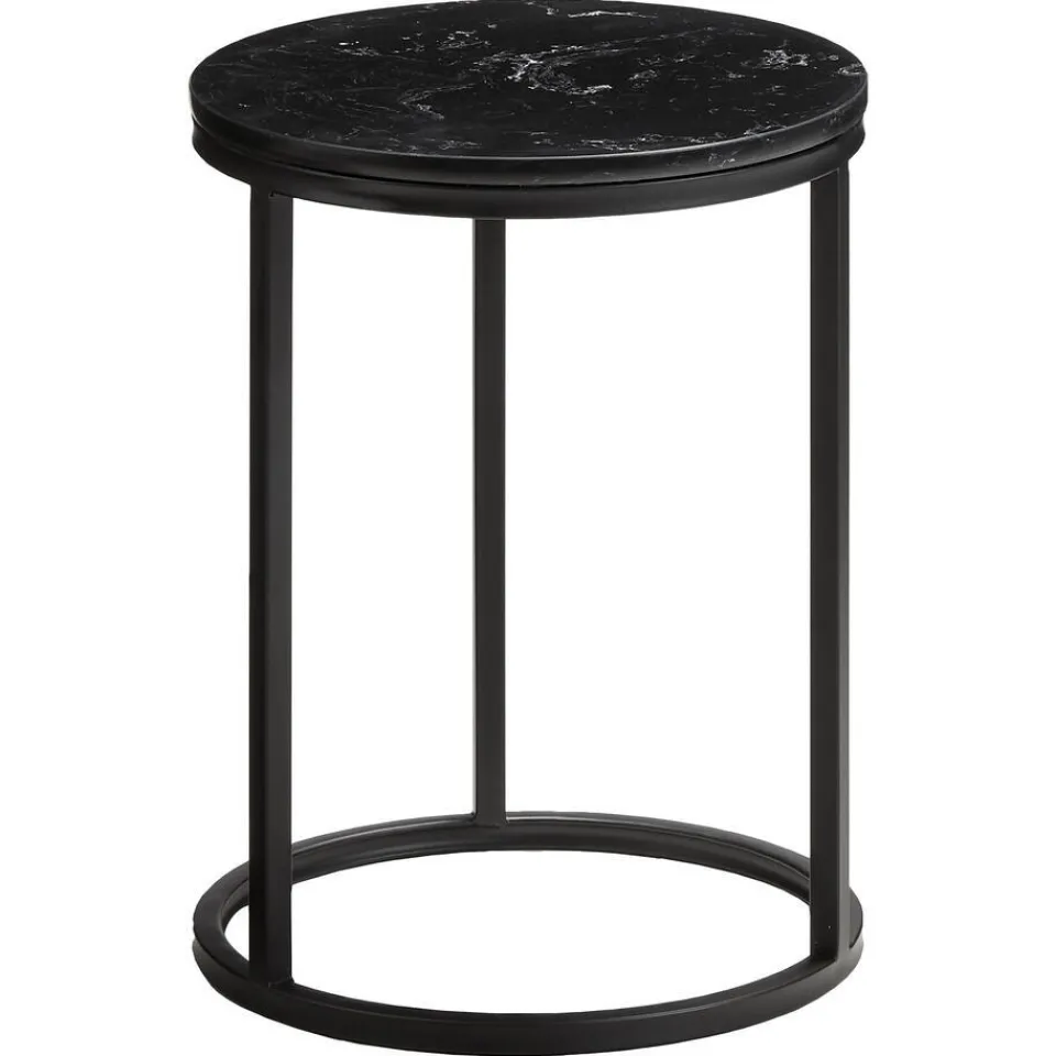 Kwantum Bijzettafels|Bijzettafel Marzio Zwart ø 34 Cm