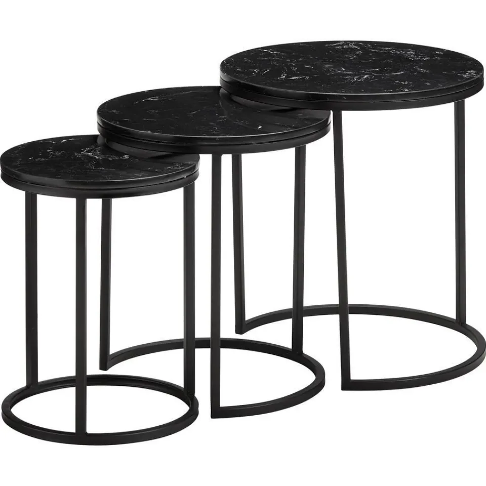 Kwantum Bijzettafels|Bijzettafel Marzio Zwart ø 34 Cm