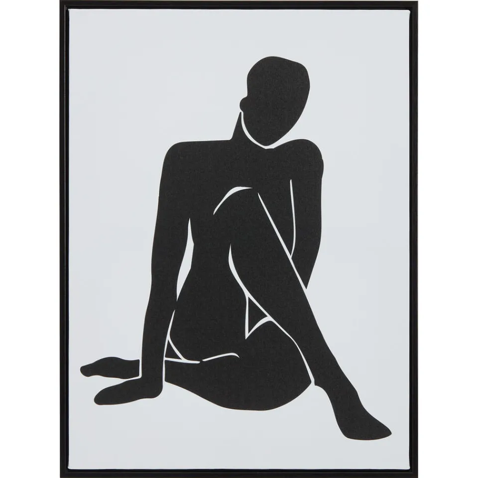 Kwantum Wanddecoratie|Canvas Woman Zwart