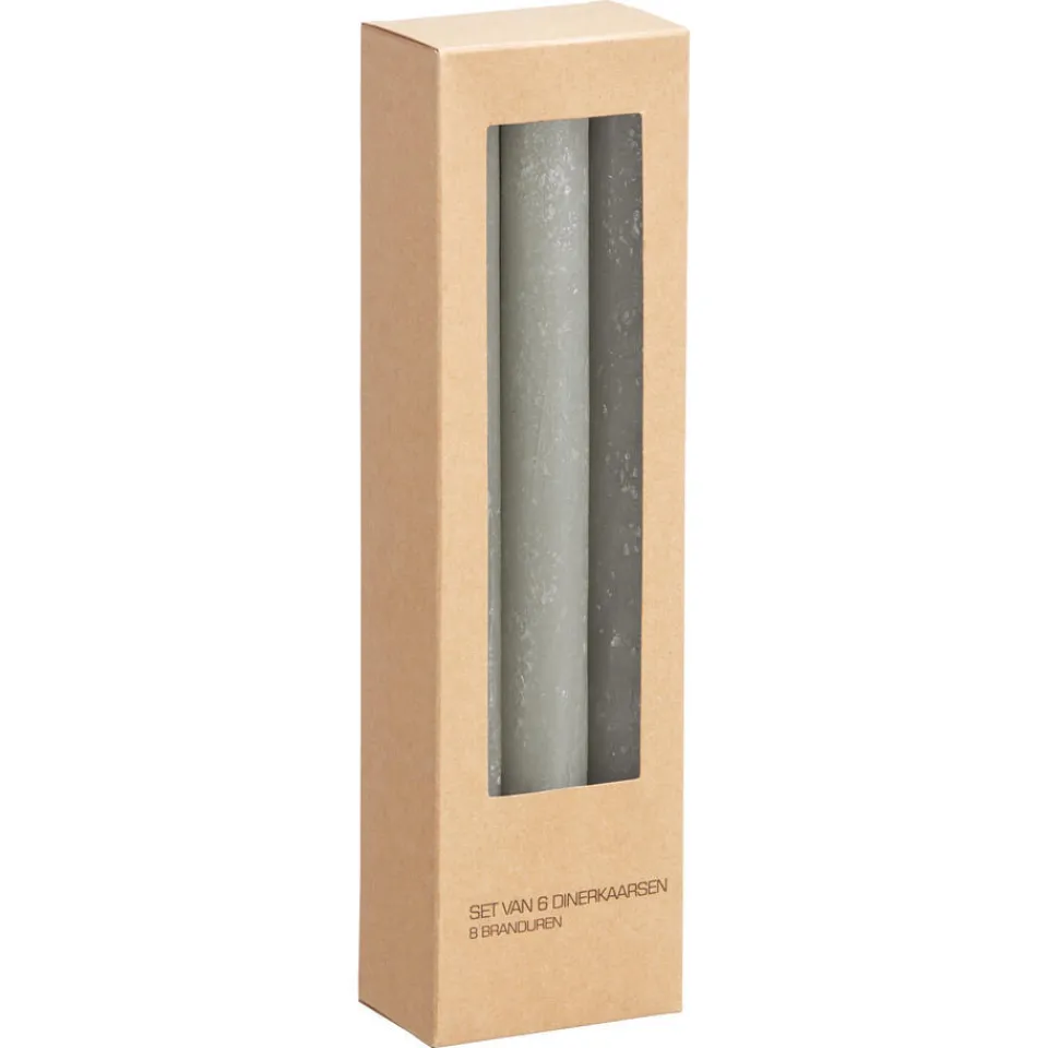 Kwantum Kaarsen & Theelichten|Kaarsen & Theelichten|Dinerkaars Rustiek 6 Stuks