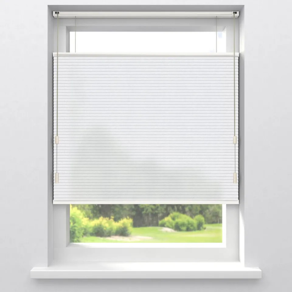 Kwantum Plisségordijnen|Dubbel Plisségordijn Vera Wit Lichtdoorlatend