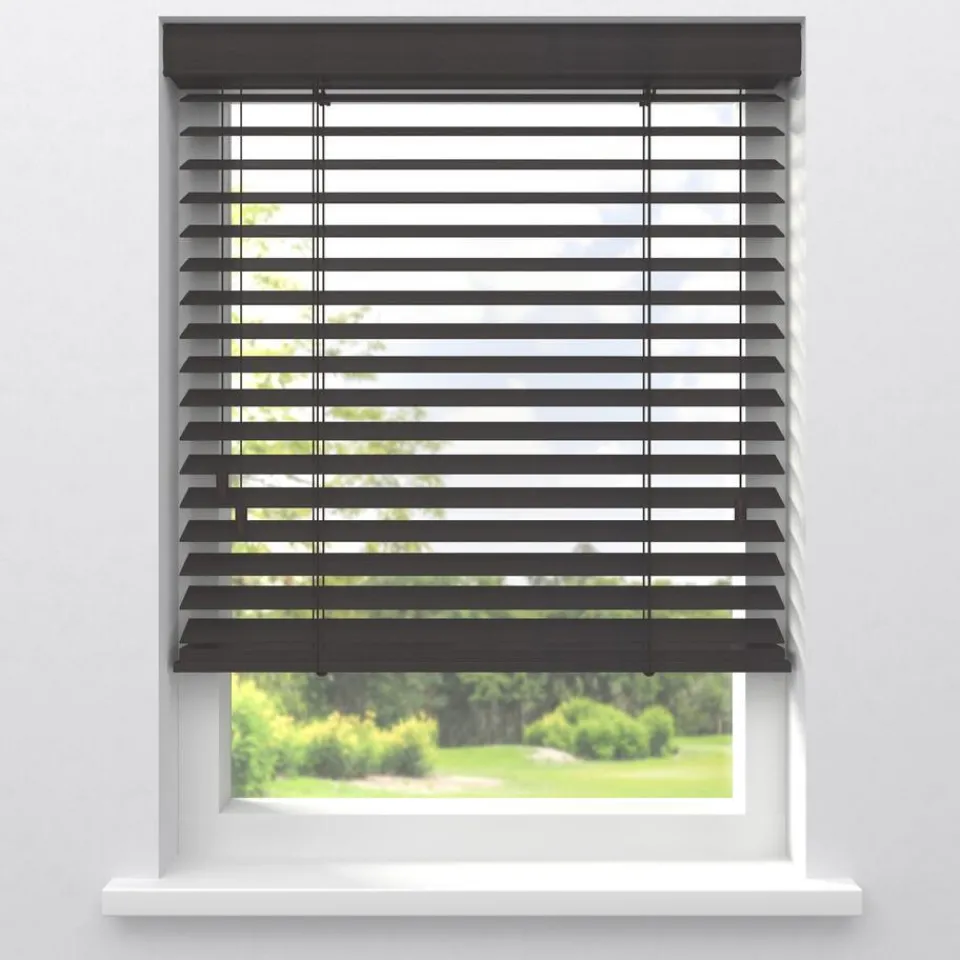 Kwantum Aluminium Jaloezieën|Houten Jaloezieën|Fenstr Bamboe Jaloezie Xavi Donkerbruin 65mm