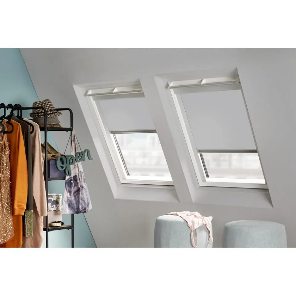 Kwantum Dakraam Rolgordijnen|Rolgordijnen|Fenstr Dakraam Rolgordijn Dave Grijs Verduisterend