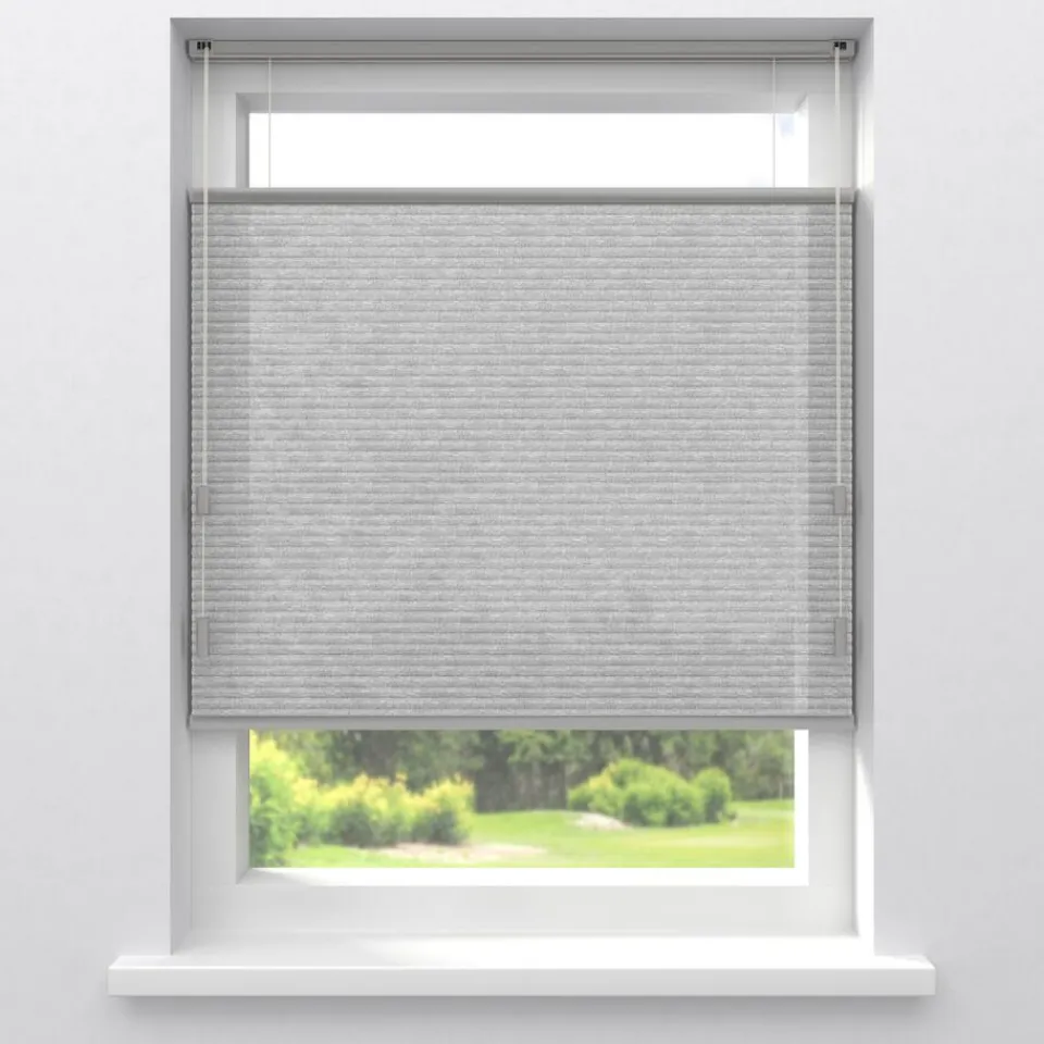 Kwantum Plisségordijnen|Fenstr Dubbel Plissé Puck Lichtgrijs Lichtdoorlatend