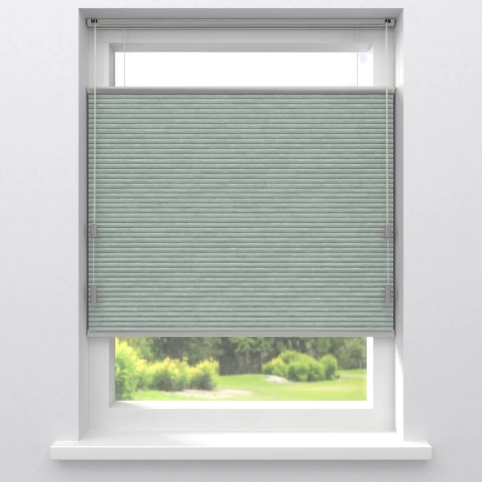 Kwantum Plisségordijnen|Fenstr Dubbel Plissé Gwen Licht Grijs Verduisterend