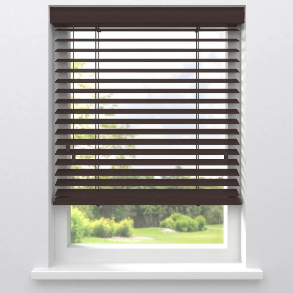 Kwantum Houten Jaloezieën|Jaloezieën|Fenstr Houten Jaloezie Harm Bruin 50mm