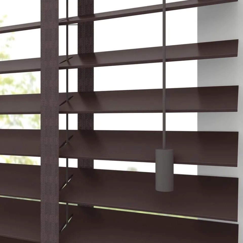 Kwantum Houten Jaloezieën|Jaloezieën|Fenstr Houten Jaloezie Harm Bruin 50mm