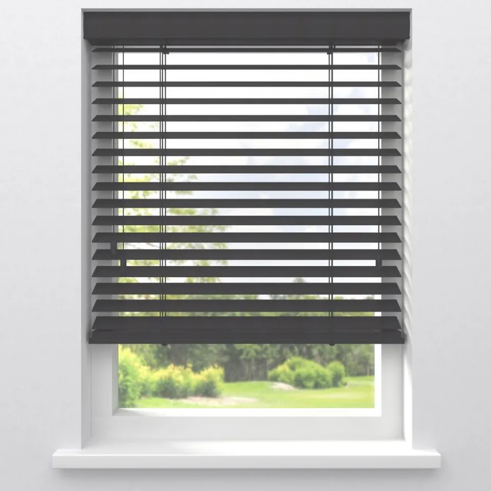 Kwantum Houten Jaloezieën|Jaloezieën|Fenstr Houten Jaloezie Wouter Donker Grijs 50mm
