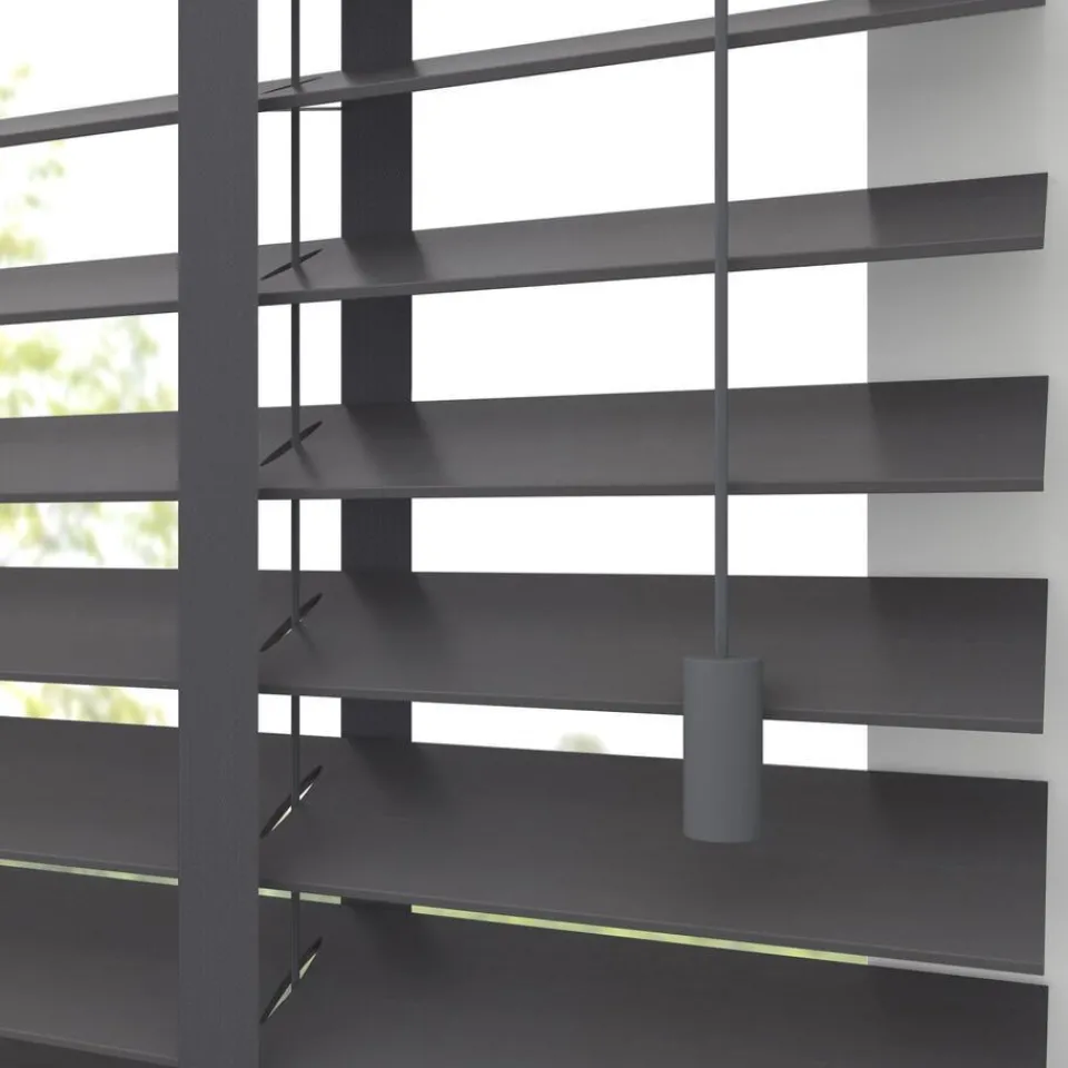 Kwantum Houten Jaloezieën|Jaloezieën|Fenstr Houten Jaloezie Wouter Donker Grijs 50mm