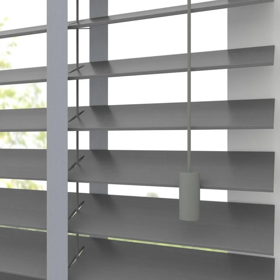 Kwantum Houten Jaloezieën|Jaloezieën|Fenstr Houten Jaloezie Wouter Midden Grijs 50mm