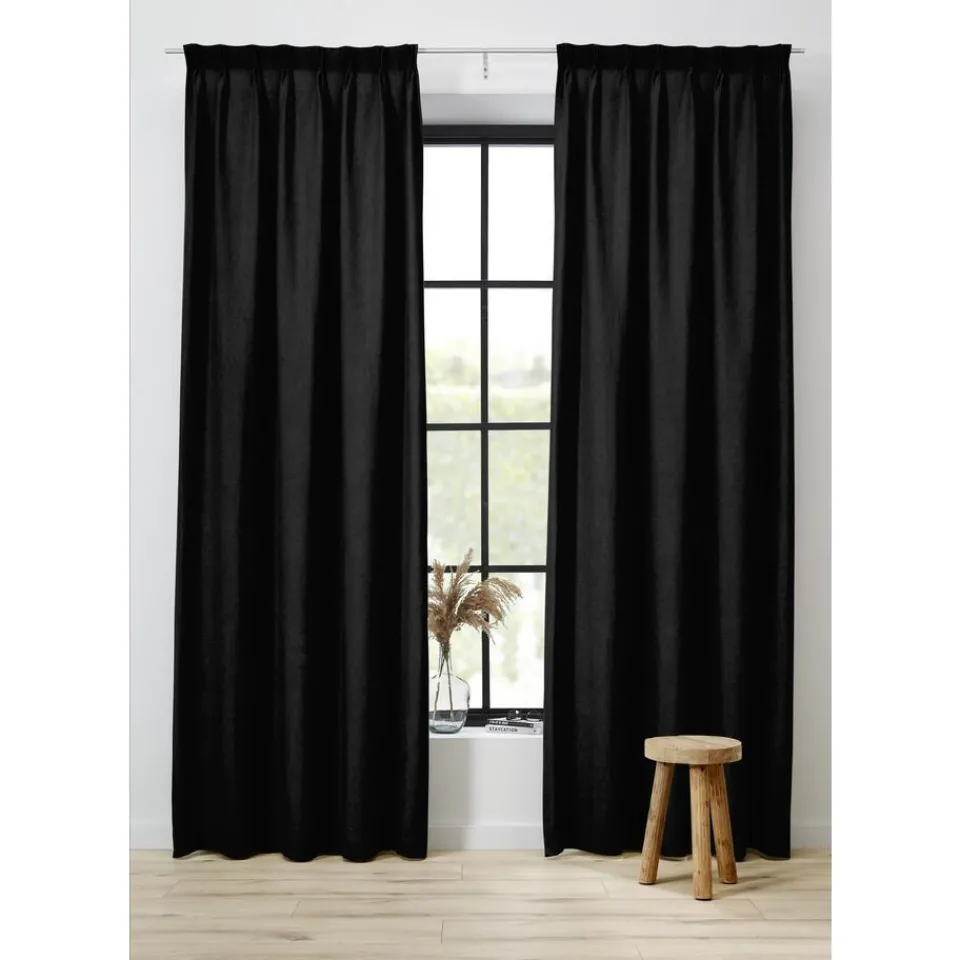Kwantum Vouwgordijnen|Gordijnen|Gordijn Alexia Zwart