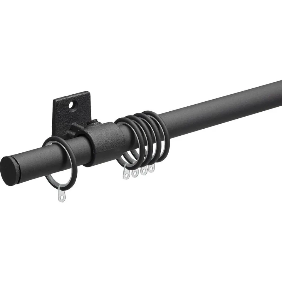 Kwantum Gordijnroedes|Gordijnroede 160 Cm Mat Zwart Staal - Ø28mm