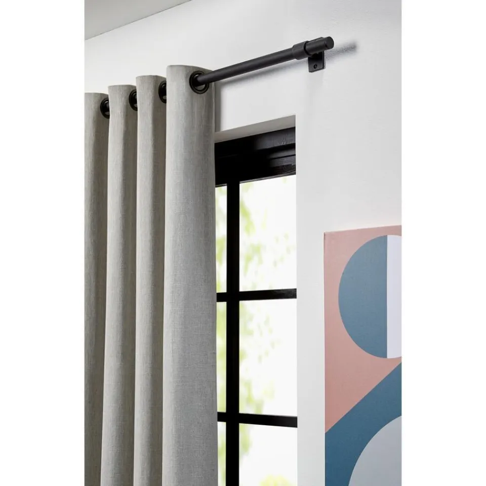 Kwantum Gordijnroedes|Gordijnroede 160 Cm Mat Zwart Staal - Ø28mm