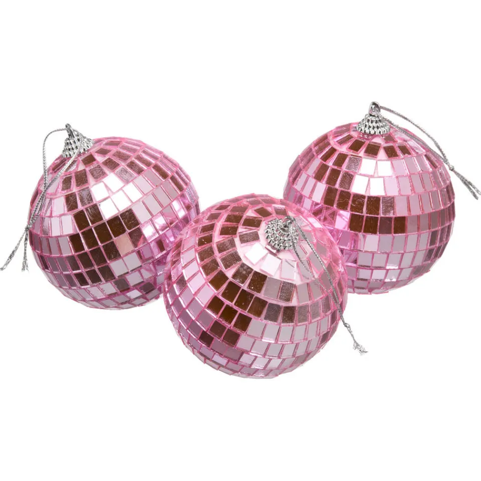 Kwantum Kerstdecoratie|Hanger Discobal Roze - 3 Stuks