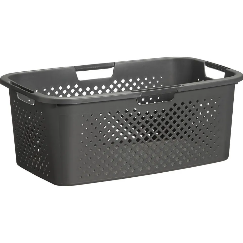 Kwantum Wasmanden|Heupwasmand Rattan Ruit Antraciet