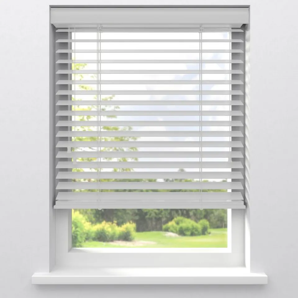 Kwantum Jaloezieën|Houtlook Jaloezie Floris Wit 50mm