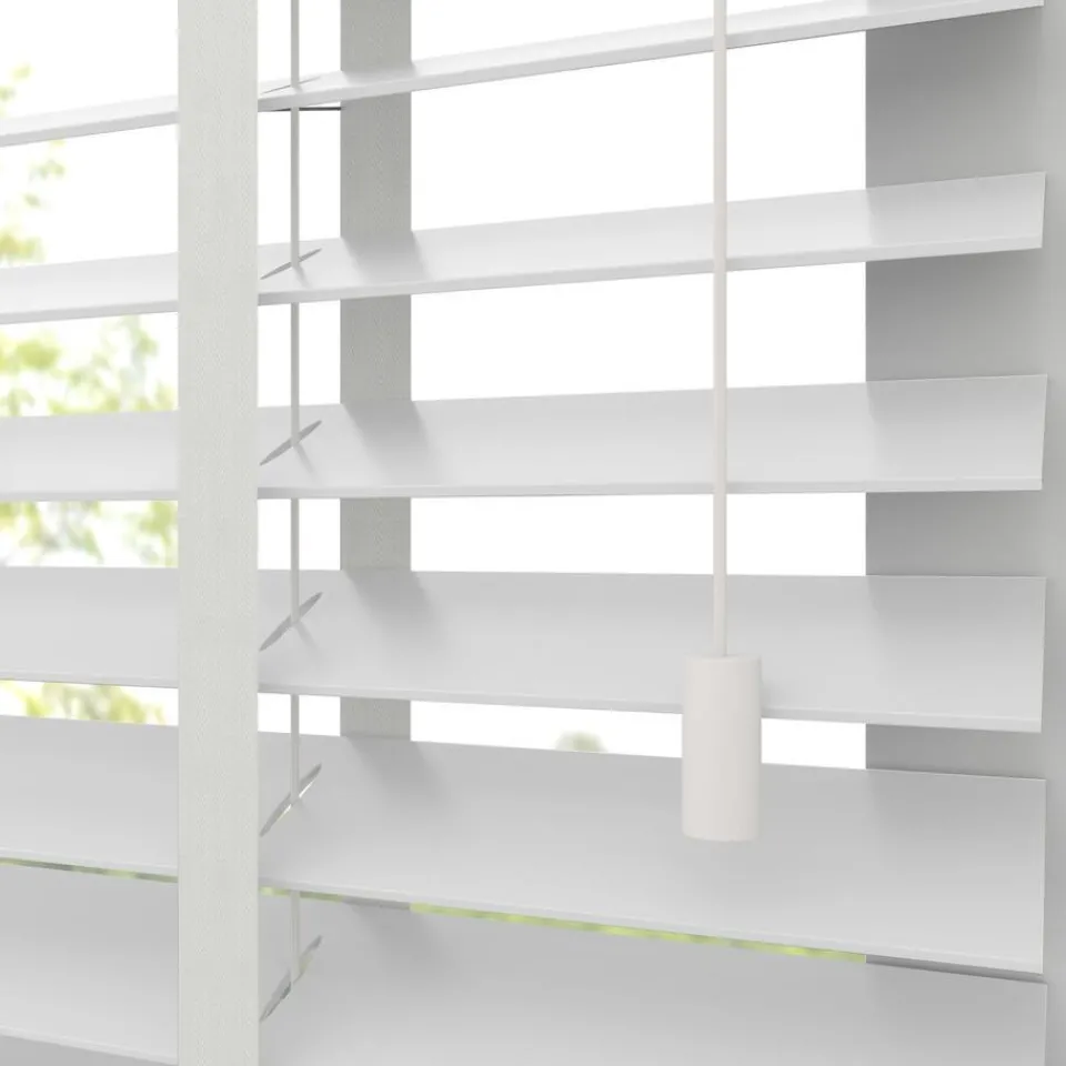 Kwantum Jaloezieën|Houtlook Jaloezie Floris Wit 50mm