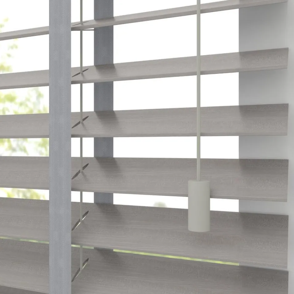 Kwantum Houten Jaloezieën|Jaloezieën|Houtlook Jaloezie Faber Grijs 50mm