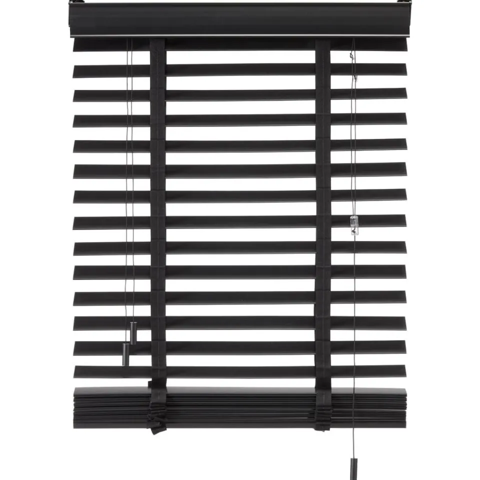 Kwantum Jaloezieën|Houtlook Jaloezie Ravi Zwart 50mm 180x175 Cm