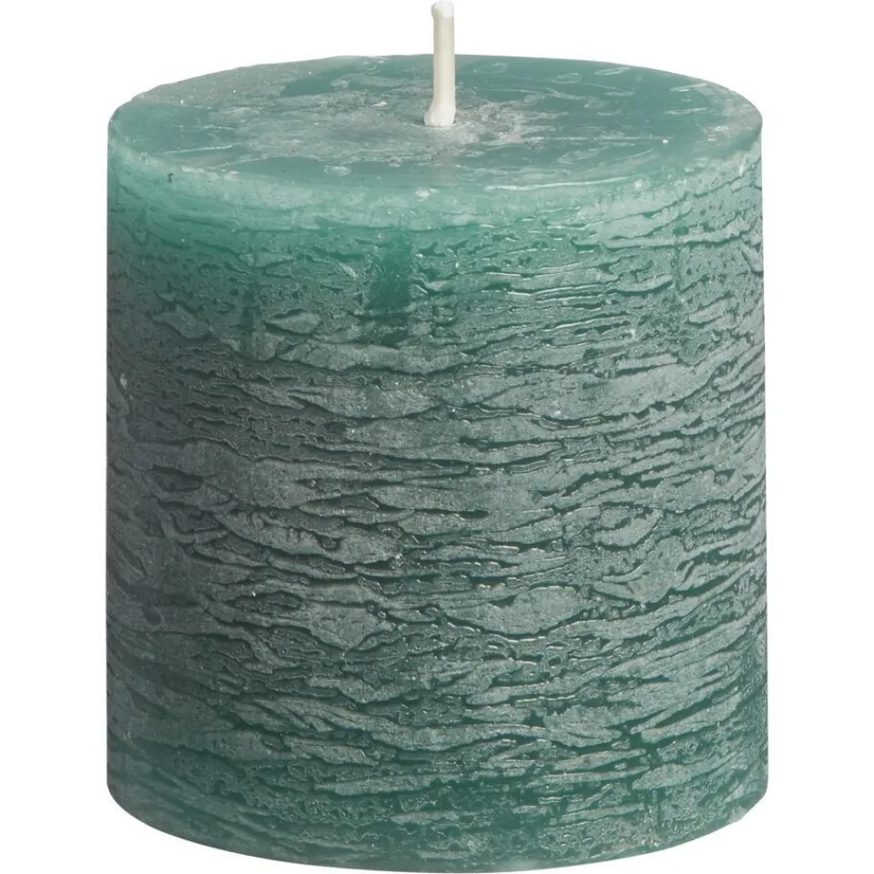 Kwantum Kaarsen & Theelichten|Kaarsen & Theelichten|Kaars Rustiek Donkergroen 7x7 Cm