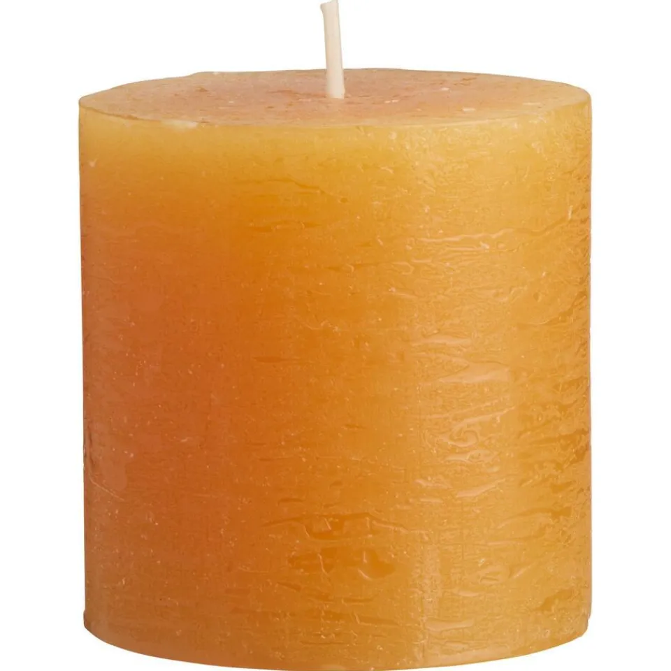 Kwantum Kaarsen & Theelichten|Kaarsen & Theelichten|Kaars Rustiek Geel 7x7 Cm