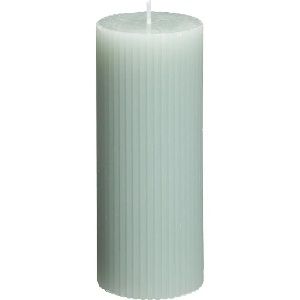 Kwantum Kaarsen & Theelichten|Kaarsen & Theelichten|Kaars Rustiek Ribbel Mint 15 Cm