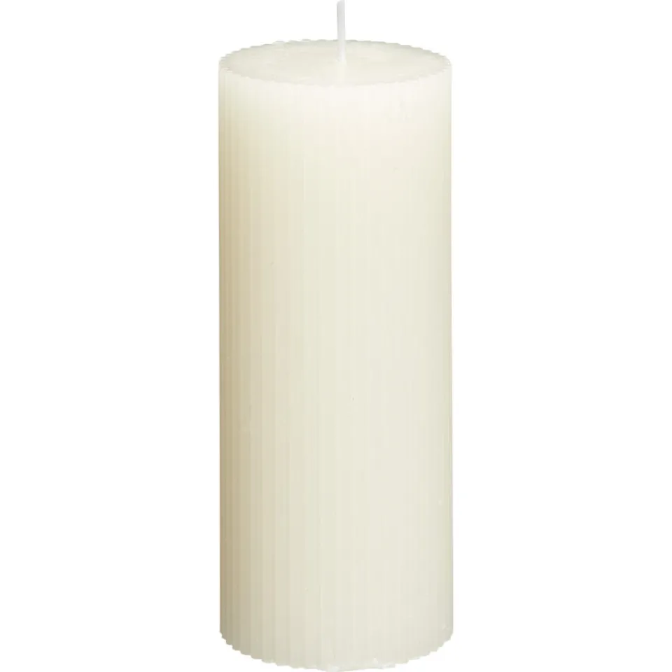 Kwantum Kaarsen & Theelichten|Kaarsen & Theelichten|Kaars Rustiek Ribbel Naturel 15 Cm