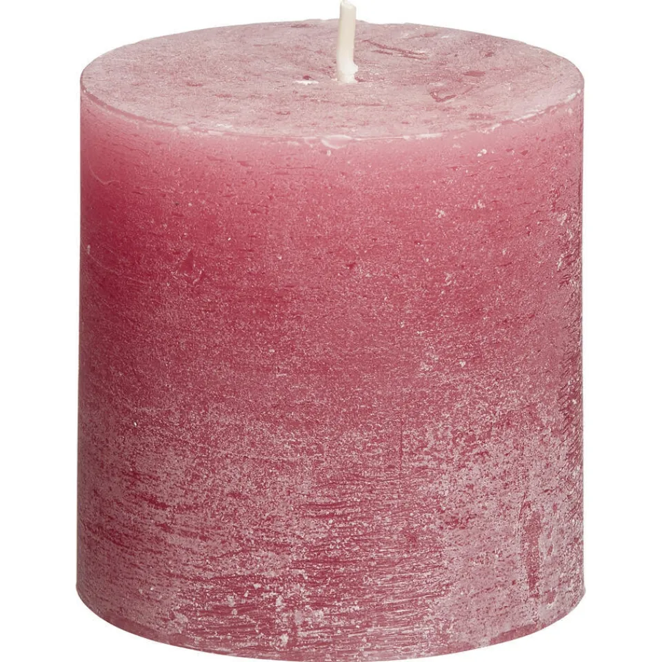 Kwantum Kaarsen & Theelichten|Kaarsen & Theelichten|Kaars Rustiek Roze 7x7 Cm