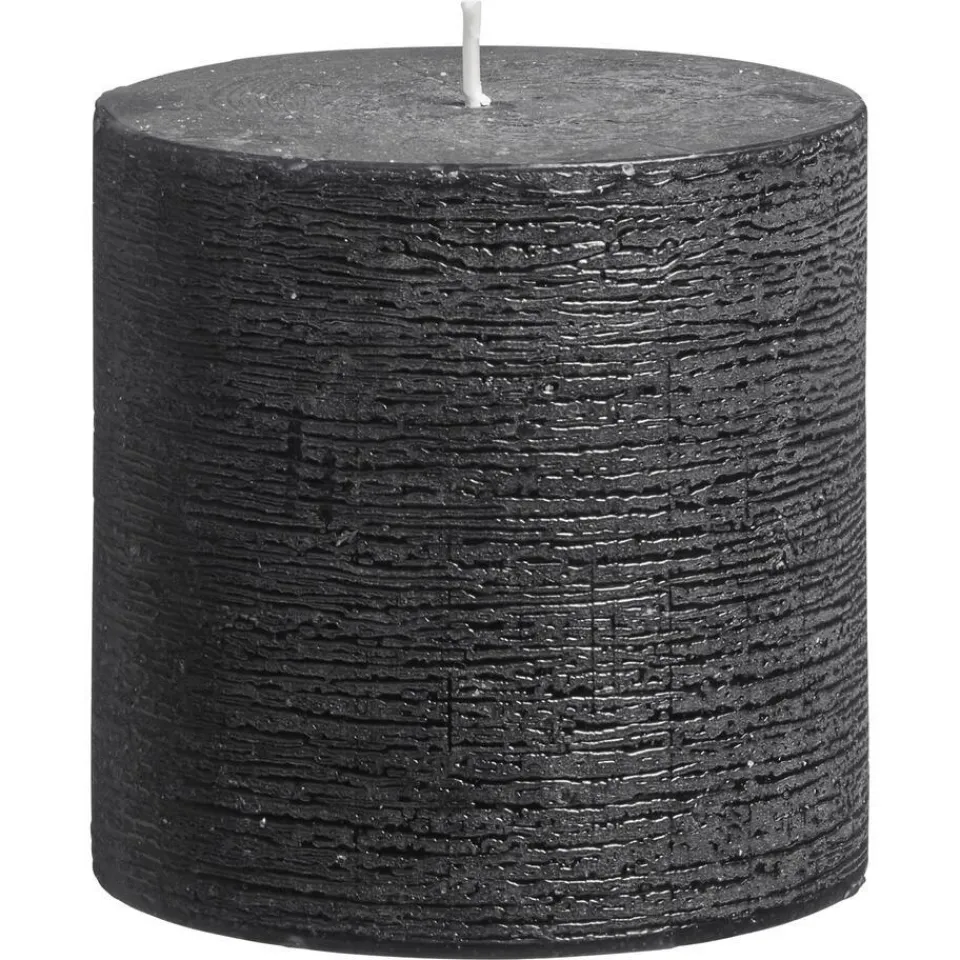 Kwantum Kaarsen & Theelichten|Kaarsen & Theelichten|Kaars Rustiek Zwart 10x10 Cm