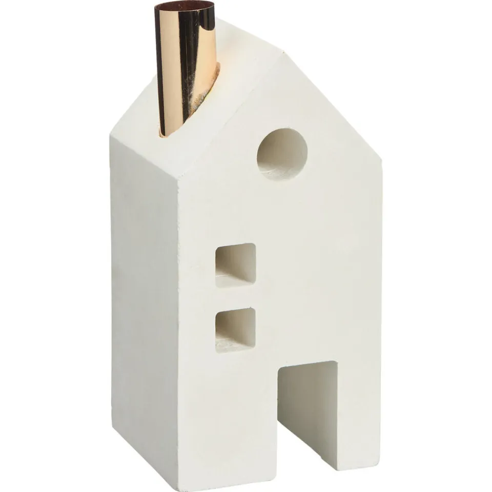 Kwantum Kandelaars|Kandelaars|Kandelaar Huis Wit - 9x9x18,5 Cm 9x9x19 Cm