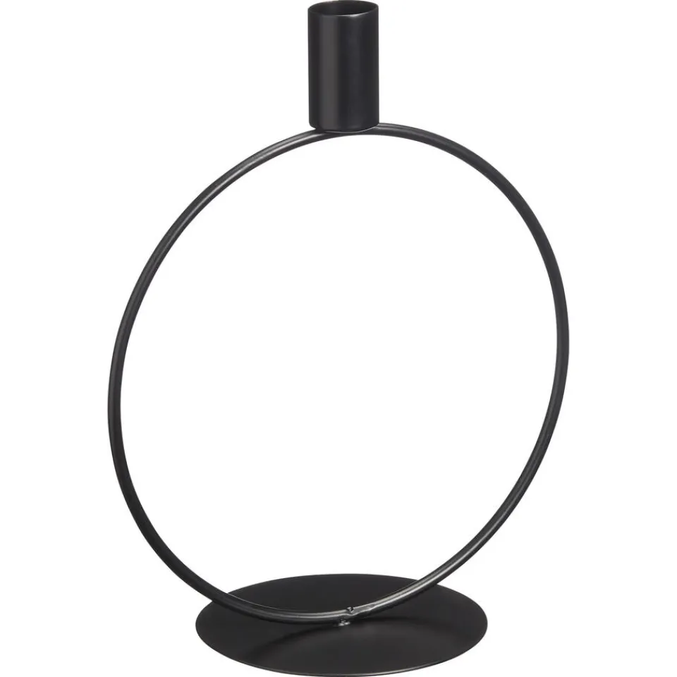 Kwantum Kandelaars|Kandelaars|Kandelaar Obi Rond Zwart