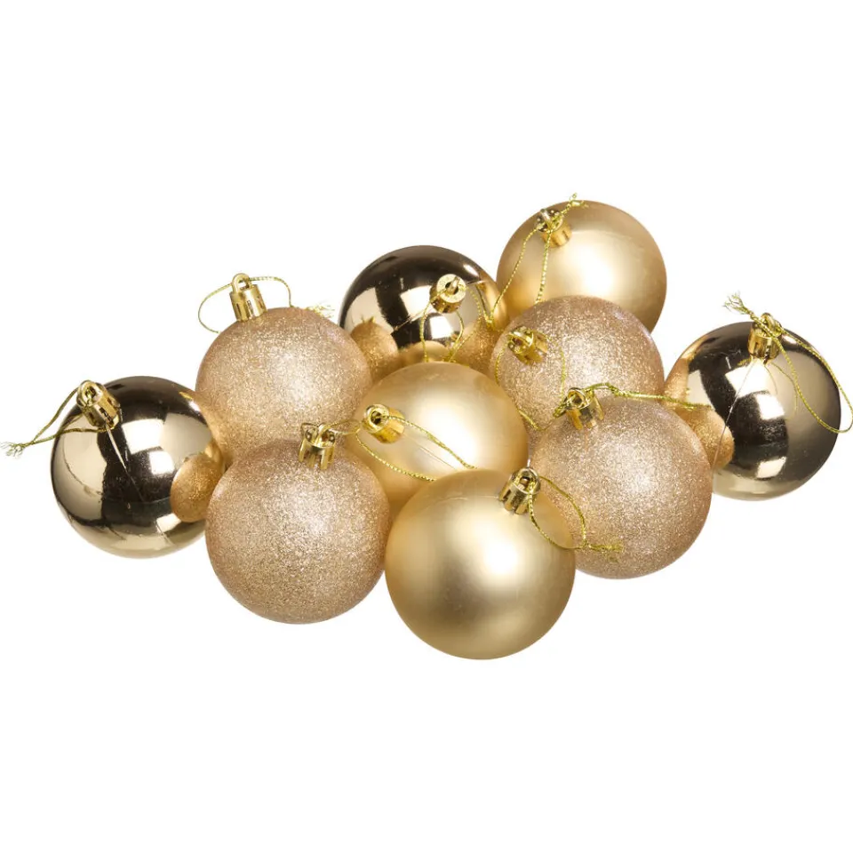 Kwantum Kerstballen & Kerstornamenten|Kerstballen Champagne - 10 Stuks