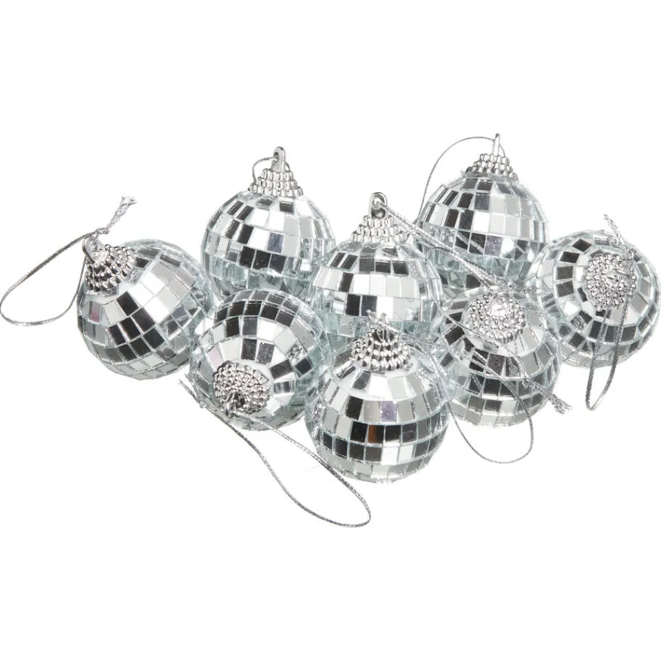 Kwantum Kerstballen & Kerstornamenten|Kerstballen Disco Zilver - 8 Stuks