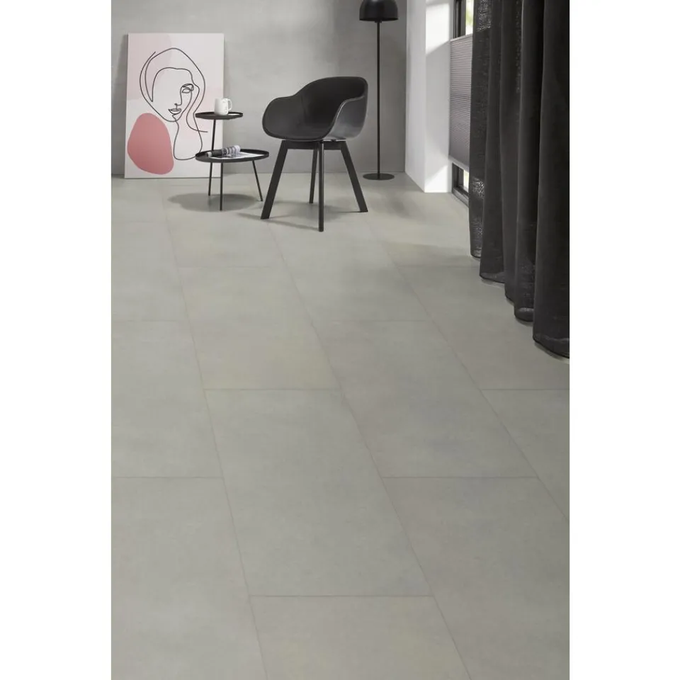 Kwantum Tegellook Pvc Vloeren|Klik Pvc-Vloeren|Klik PVC Keystone Grijs Tegel XL Plank