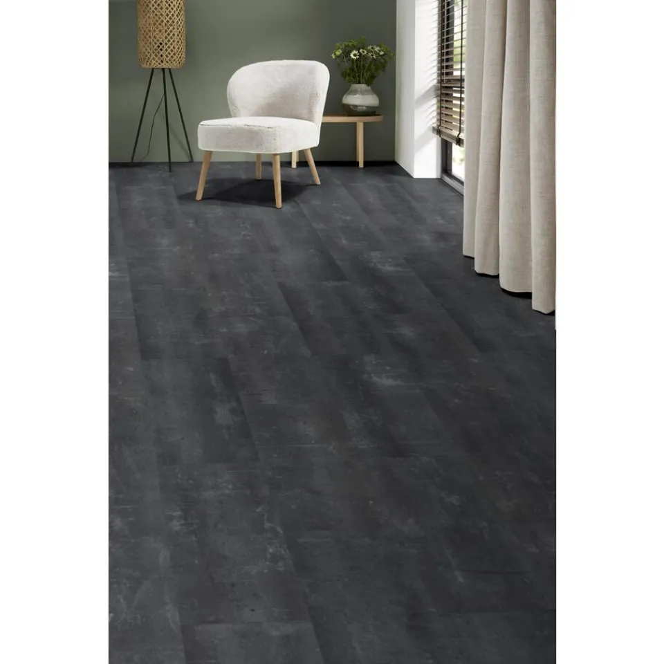 Kwantum Tegellook Pvc Vloeren|Klik Pvc-Vloeren|Klik PVC Mabel Antraciet Tegel