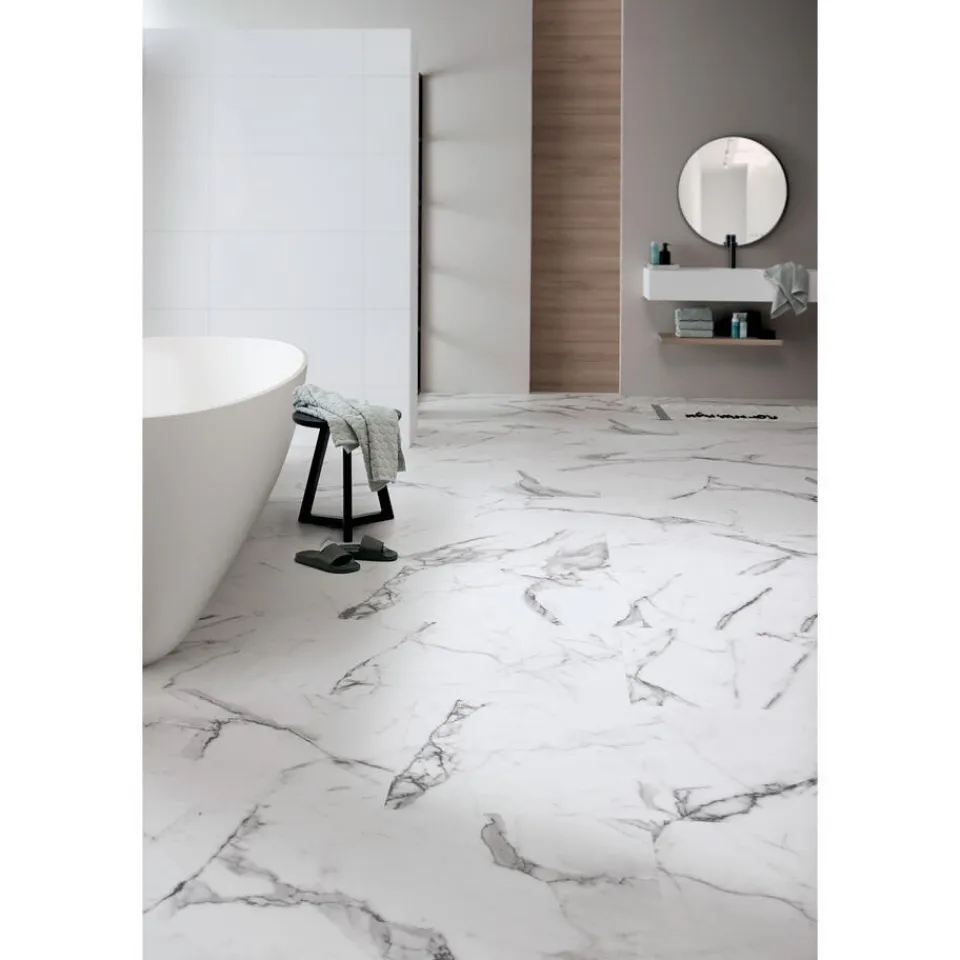 Kwantum Klik Pvc-Vloeren|Klik PVC Marble Wit Tegel XL Plank