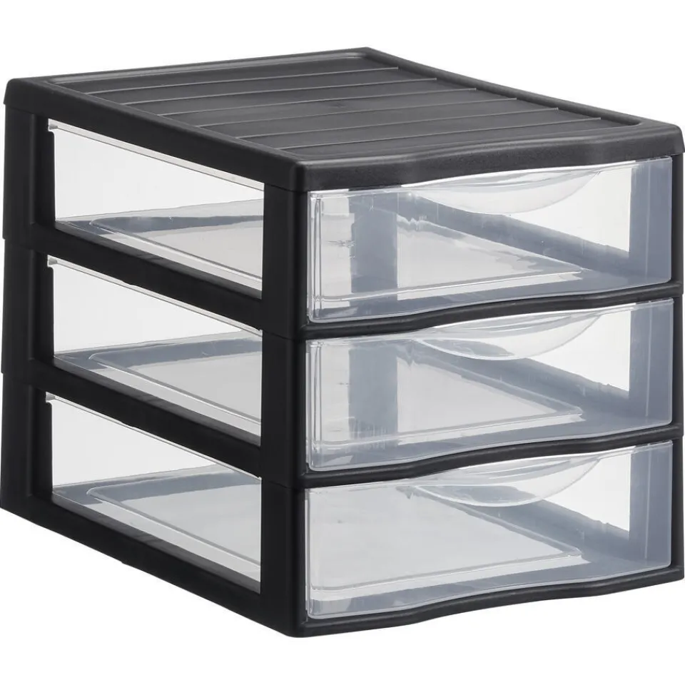 Kwantum Opbergboxen & Lades|Ladekast 3 Lades Zwart