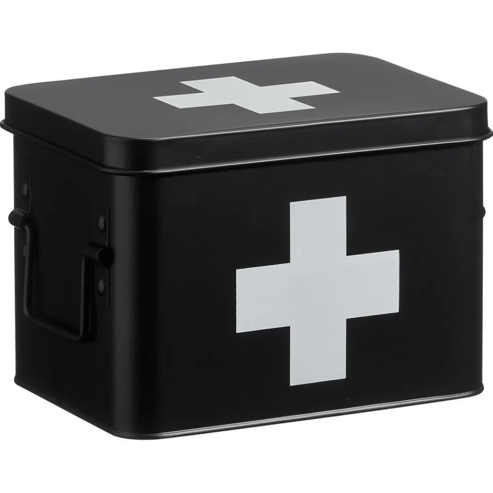 Kwantum Badkameraccessoires|Medicijnbox Zwart 15,5x21,5x15,5 Cm