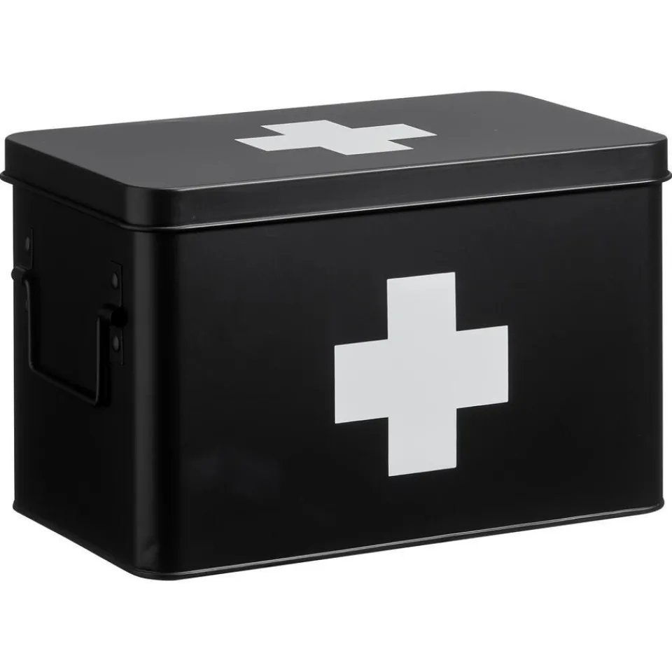 Kwantum Badkameraccessoires|Medicijnbox Zwart 20x18,5x31 Cm