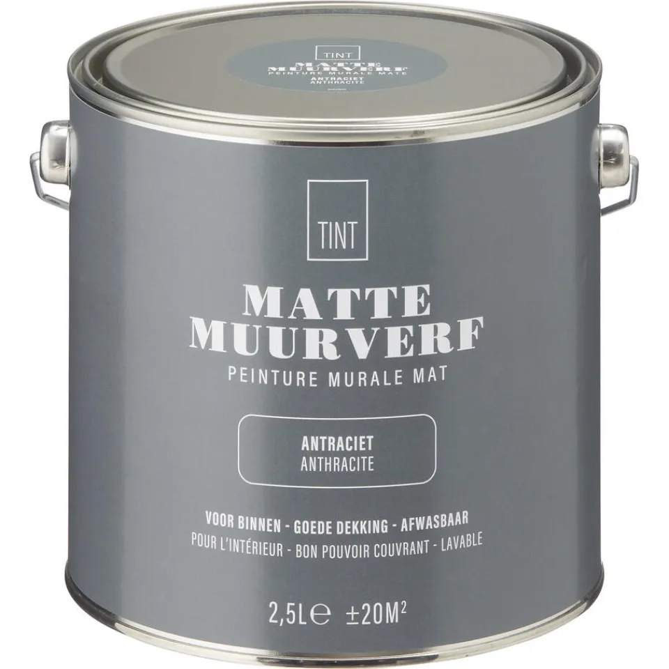 Kwantum Muurverf|Muurverf Mat Antraciet 2.5 L