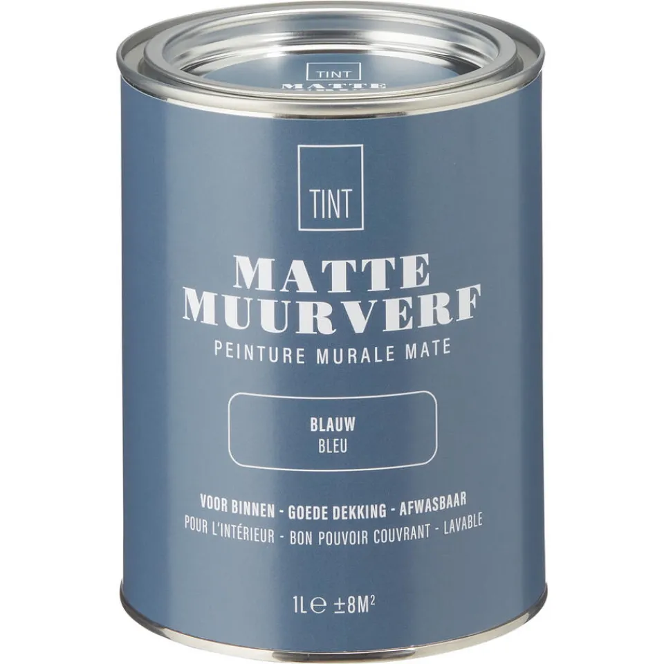 Kwantum Muurverf|Muurverf Mat Blauw 1 L