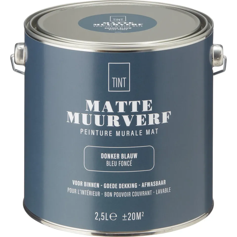 Kwantum Muurverf|Muurverf Mat Donker Blauw 2.5 L
