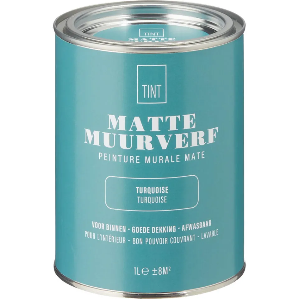 Kwantum Muurverf|Muurverf Mat Turquoise 1 L