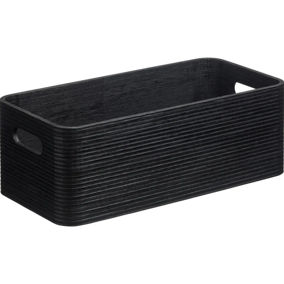 Kwantum Opbergkisten|Opbergkist Husum Zwart 38x17x12 Cm