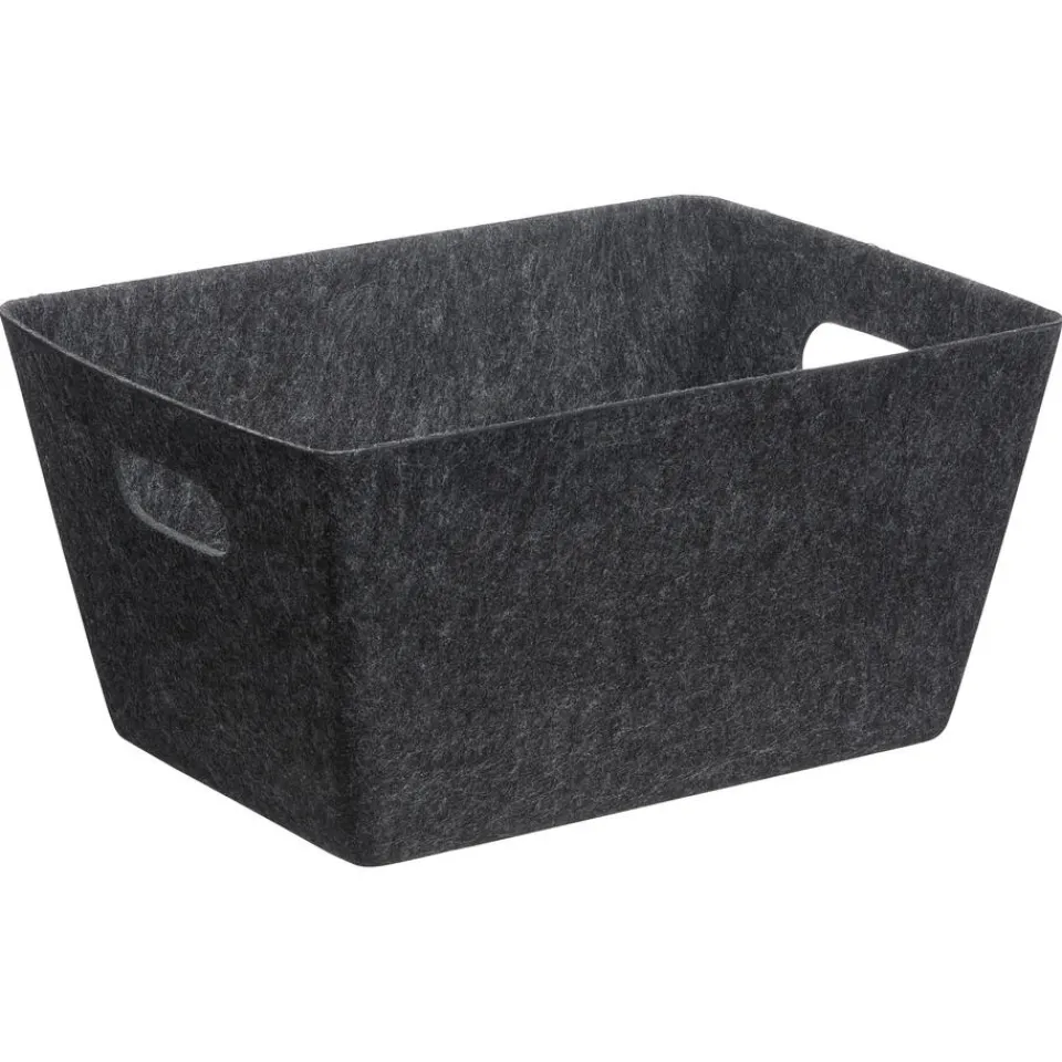 Kwantum Manden|Decoratieve Opbergdozen|Opbergmand Vilt Antraciet 39x29x20cm