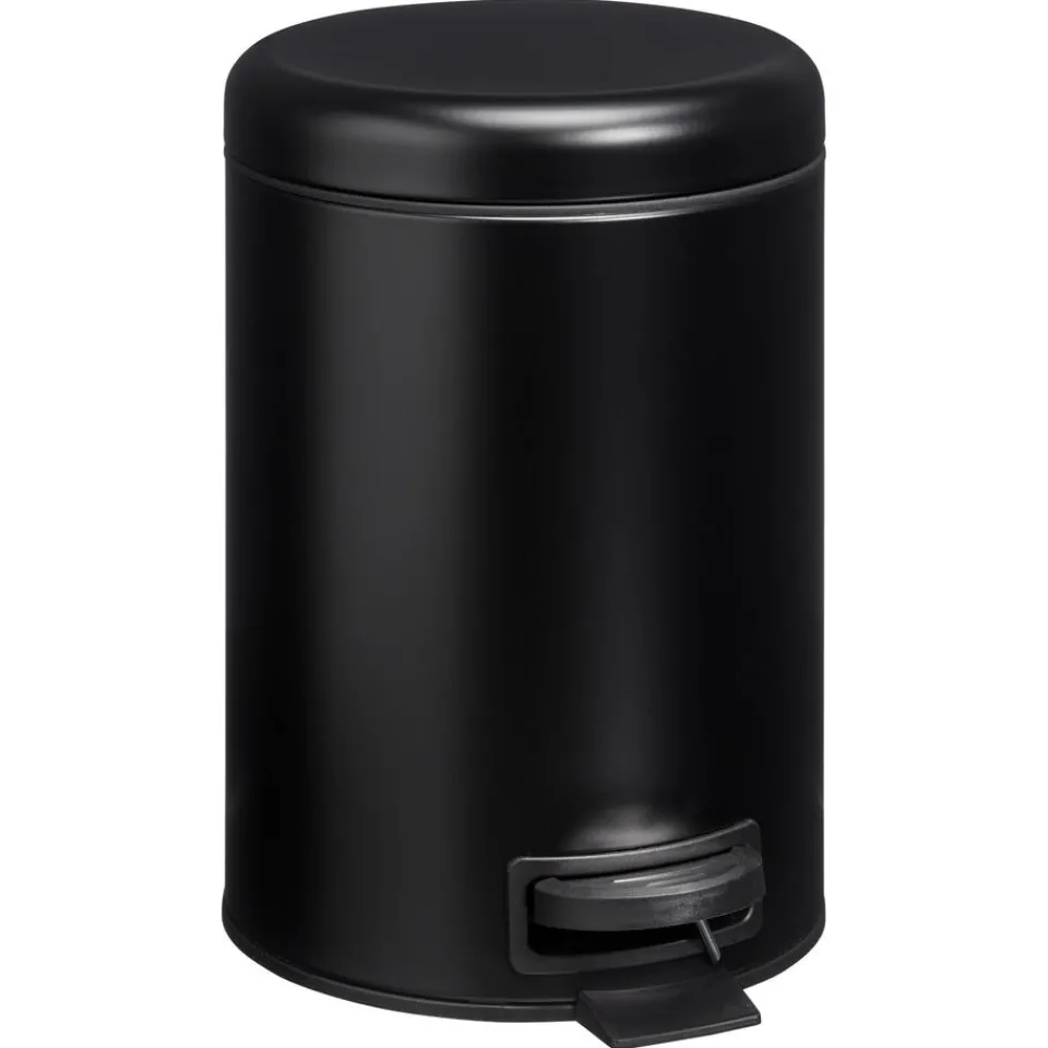 Kwantum Afvalbakken|Badkameraccessoires|Pedaalemmer 5 Liter Mat Zwart